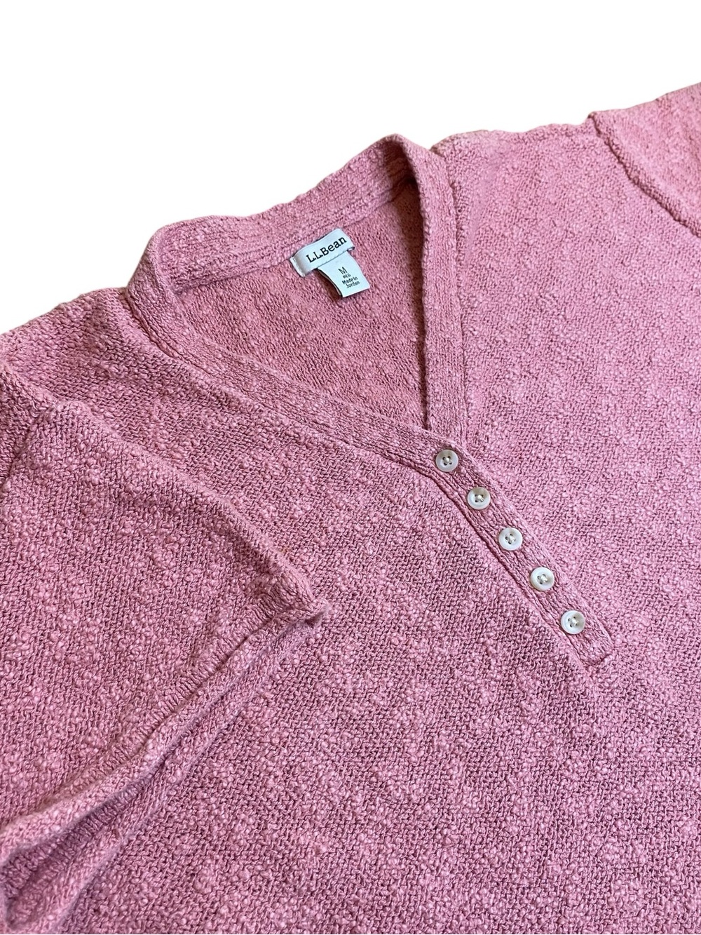 LL Bean Sweater Womenโs M Coastal Outdoor Cottagecore Preppy Travel Cotton Fall